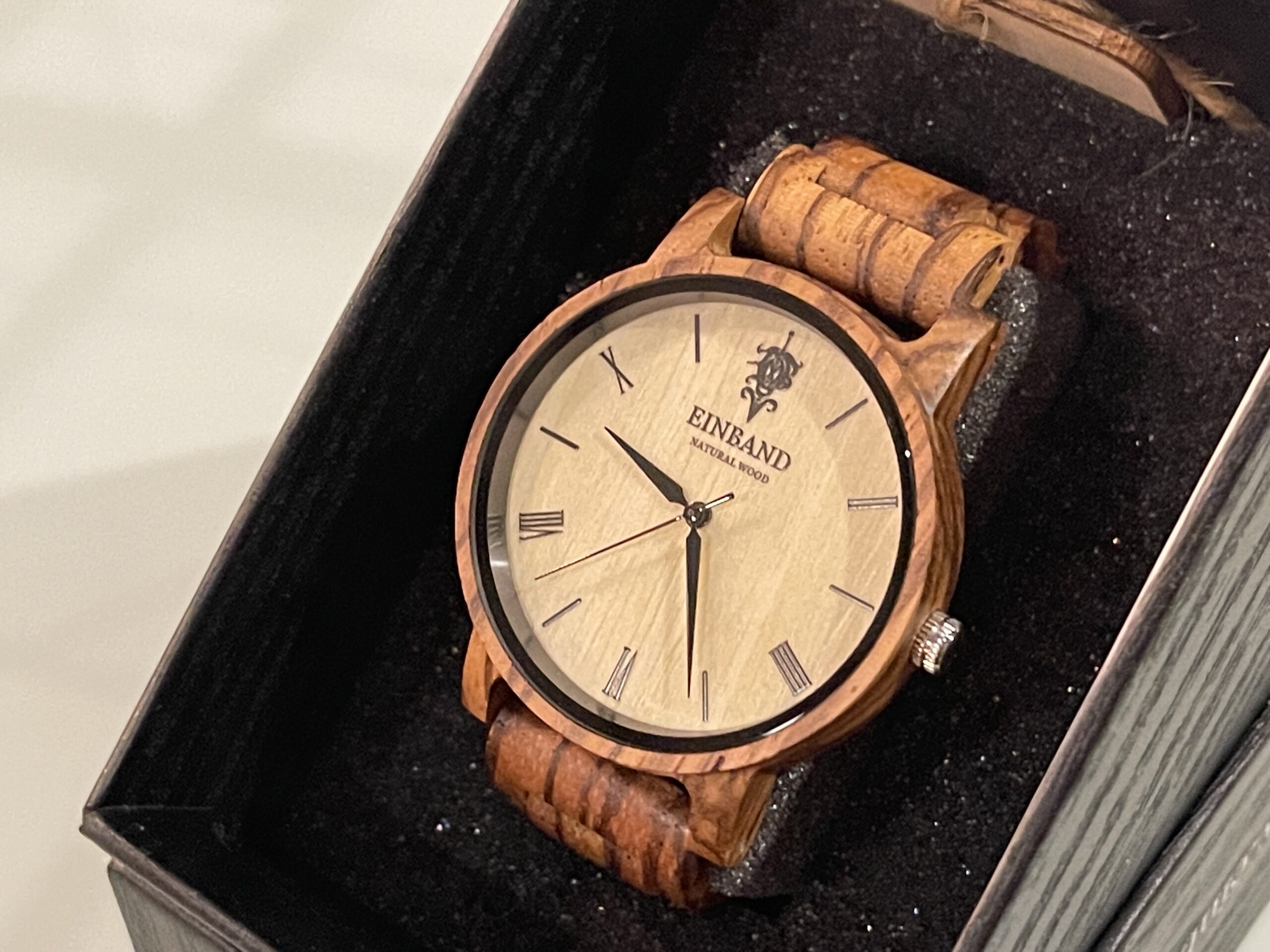 EINBAND Reise Zebrawood 木製腕時計