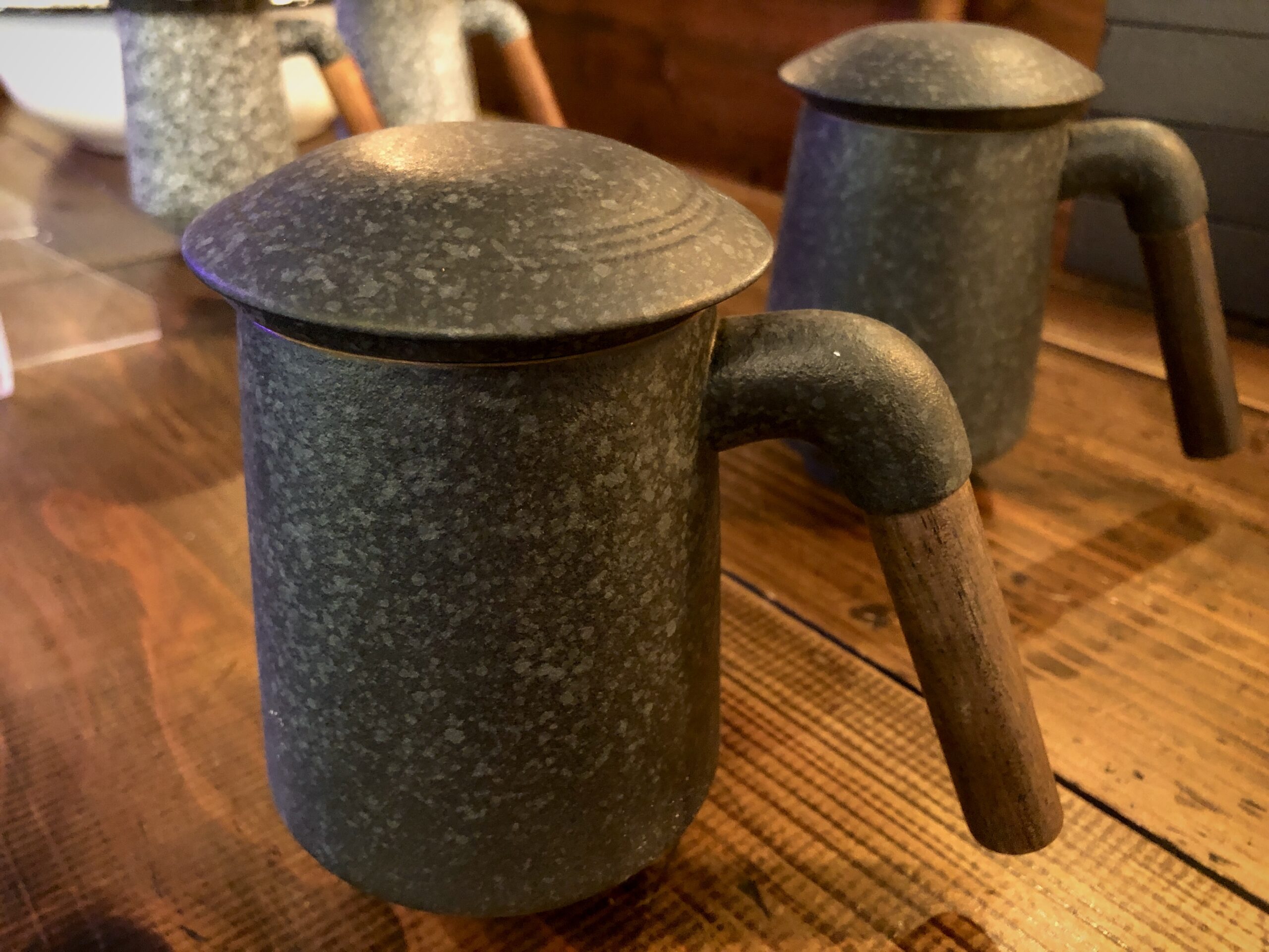 ふた付き茶分離セラミックカップ