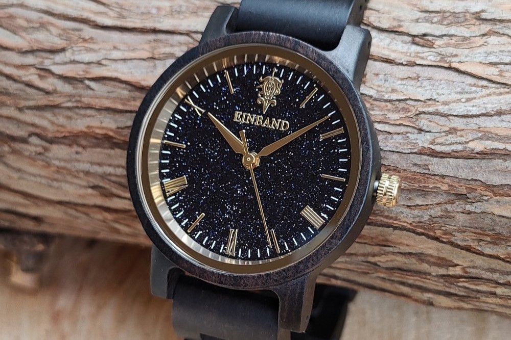 EINBAND Reise Blue sandstone × SandalWood 木製腕時計 32mm