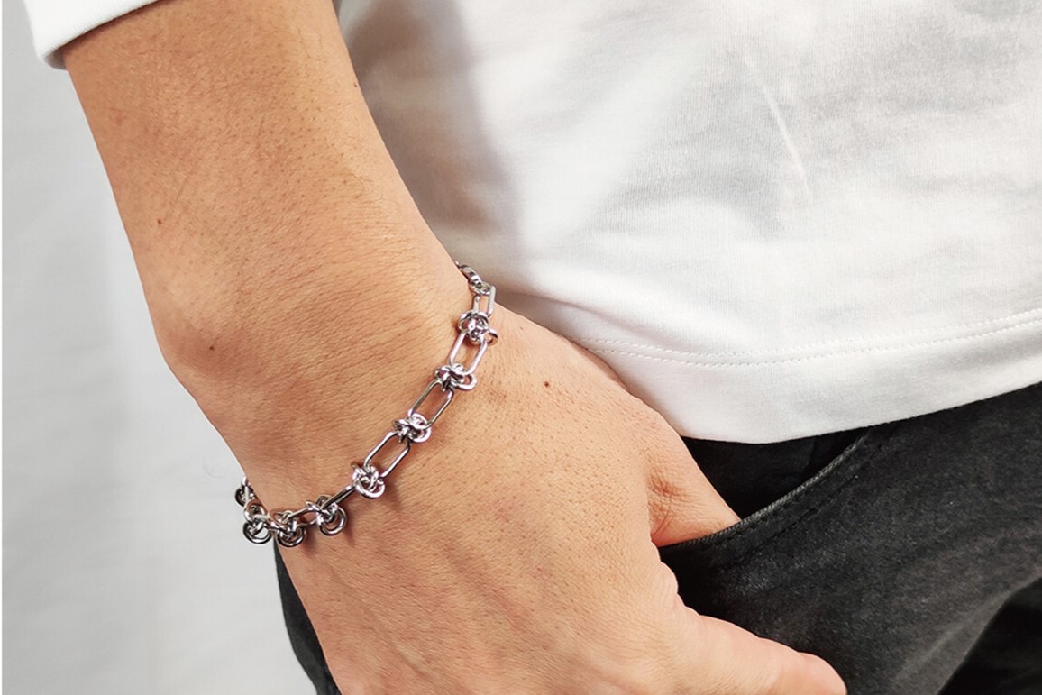 バインドリンクチェーンブレスレット ステンレス