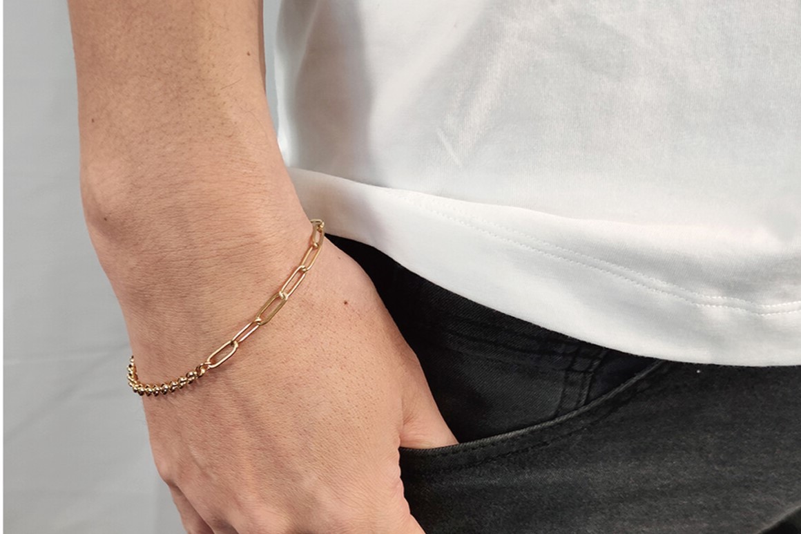 ハーフスイッチングチェーンブレスレット ステンレス