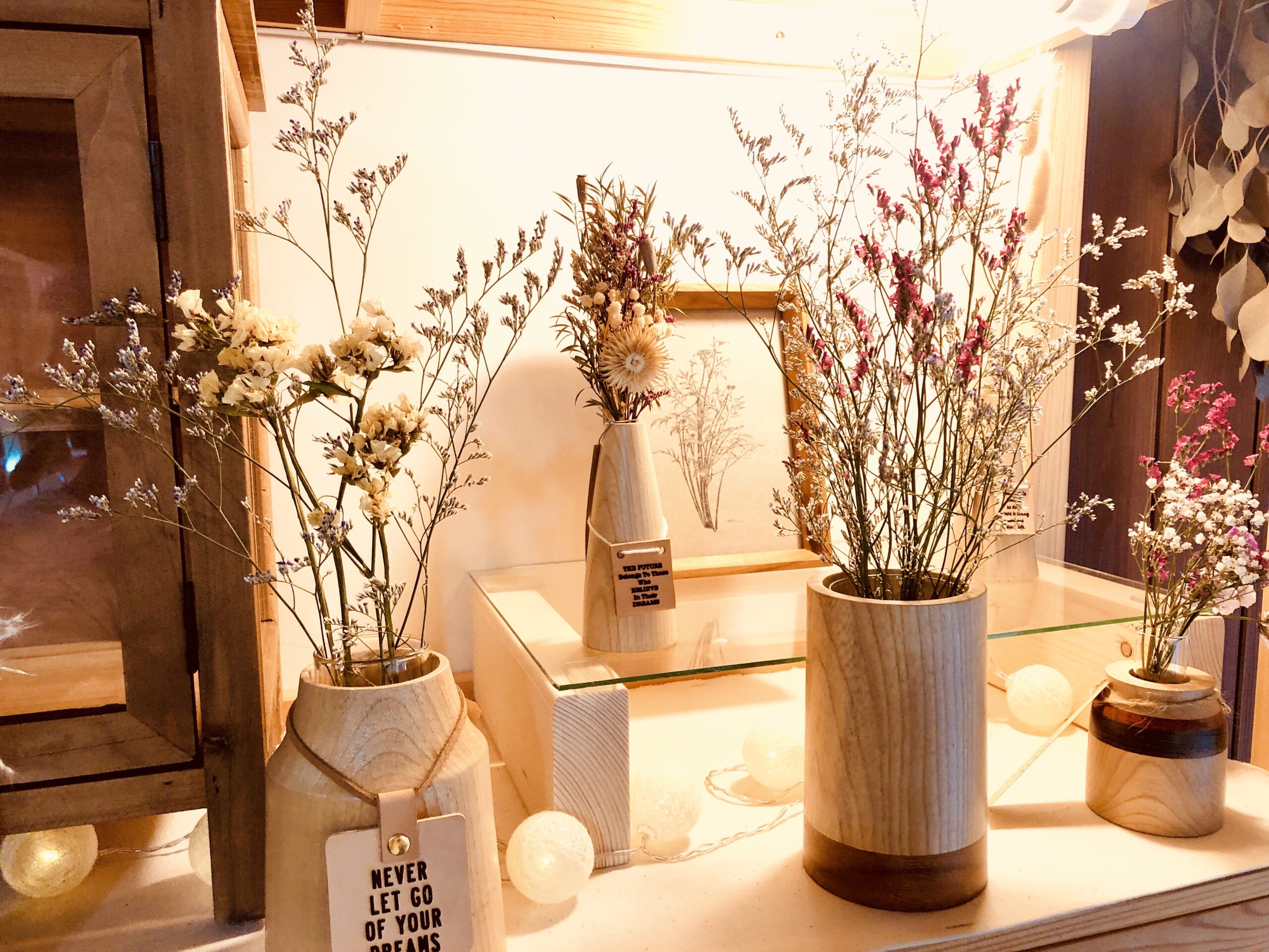 寄木のフラワーベース