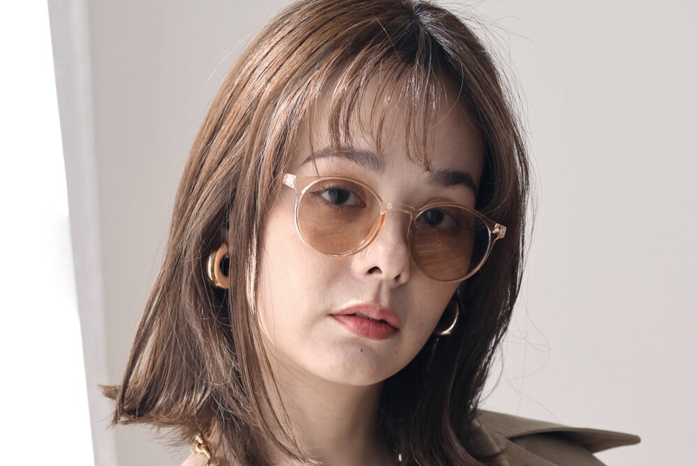 ボストン クリアフレーム サングラス