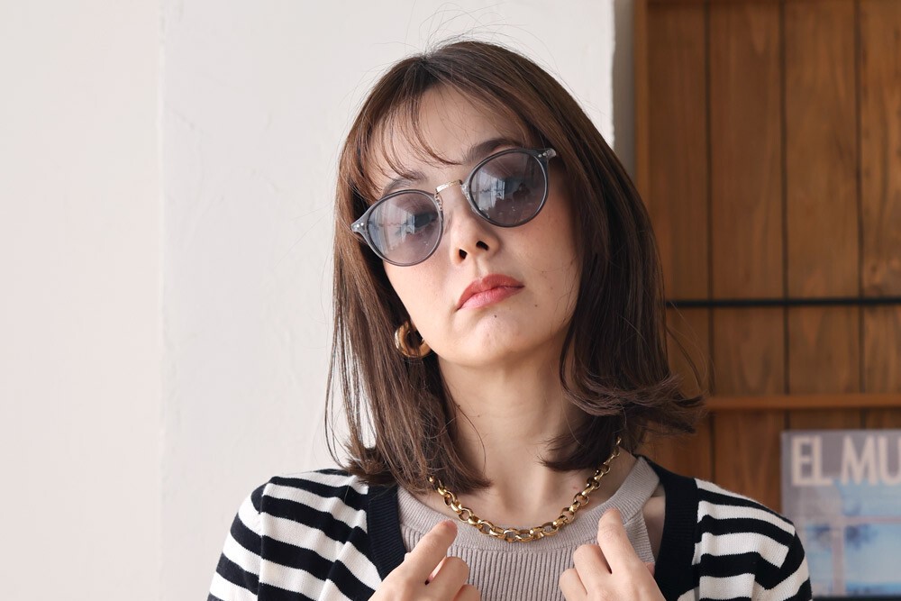 ボストン メタルフレーム サングラス