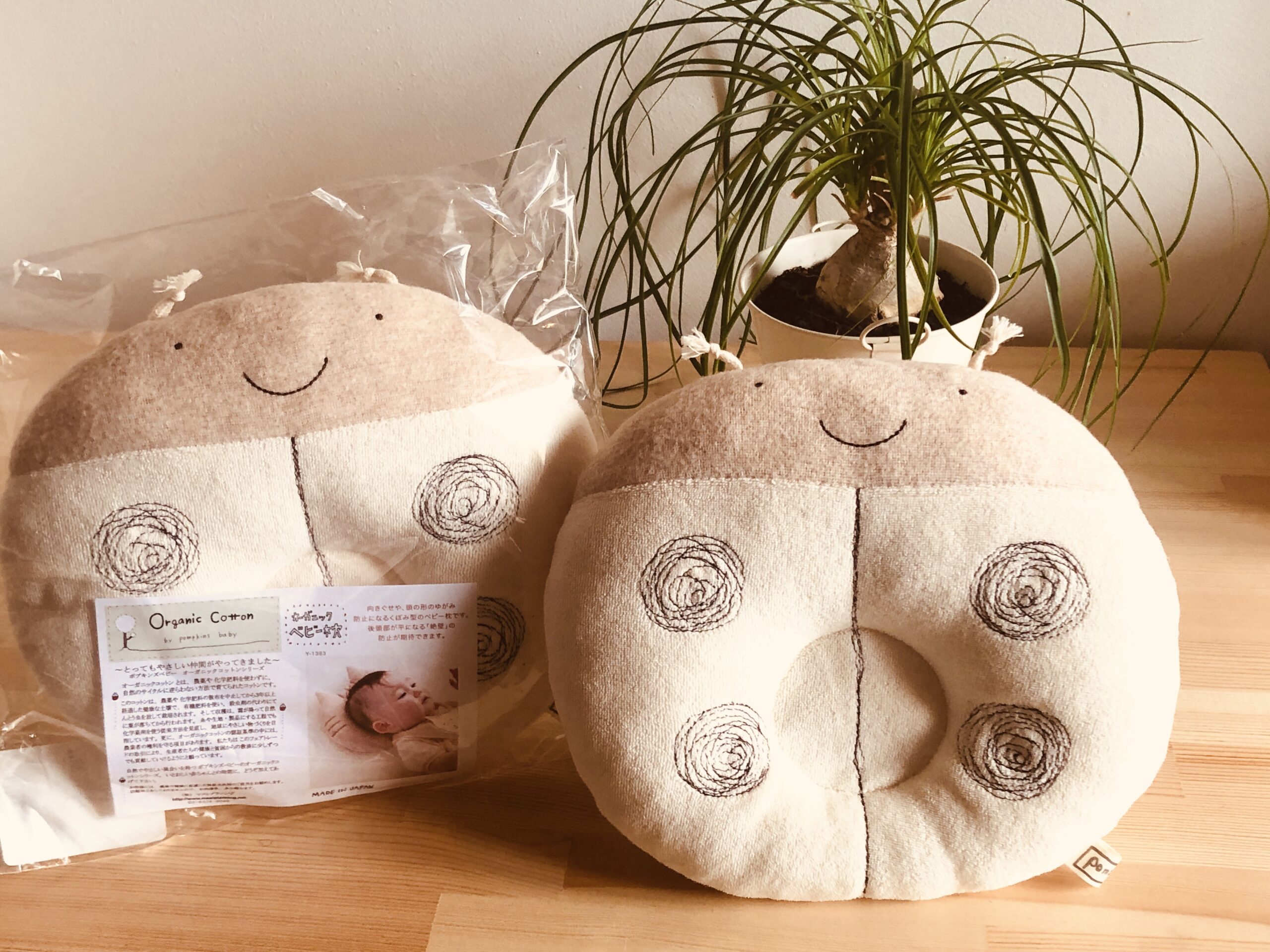 オーガニックコットン ベビー枕「てんとうむし」