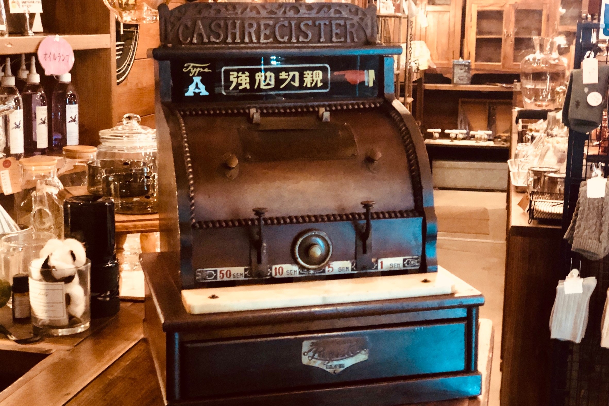 日本製　木製金銭登録器