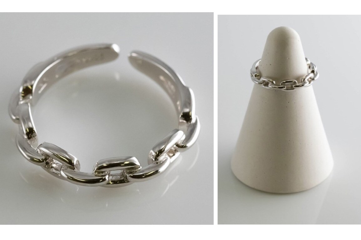 シルバー925 チェーンデザインオープンリング