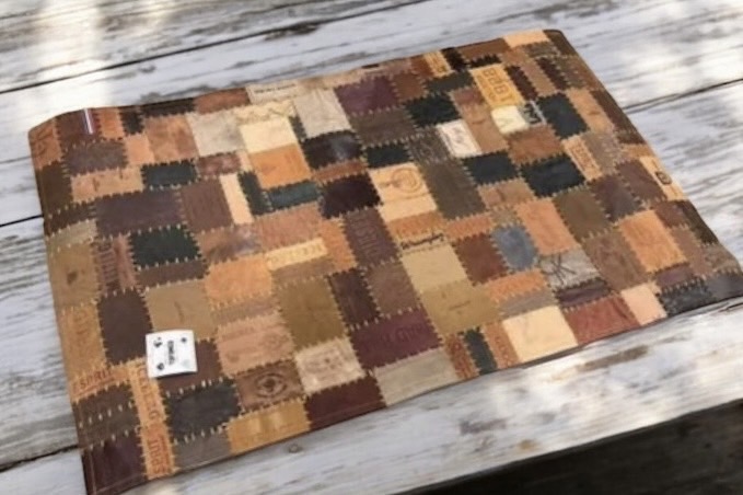 デニムレザーパッチラグマット