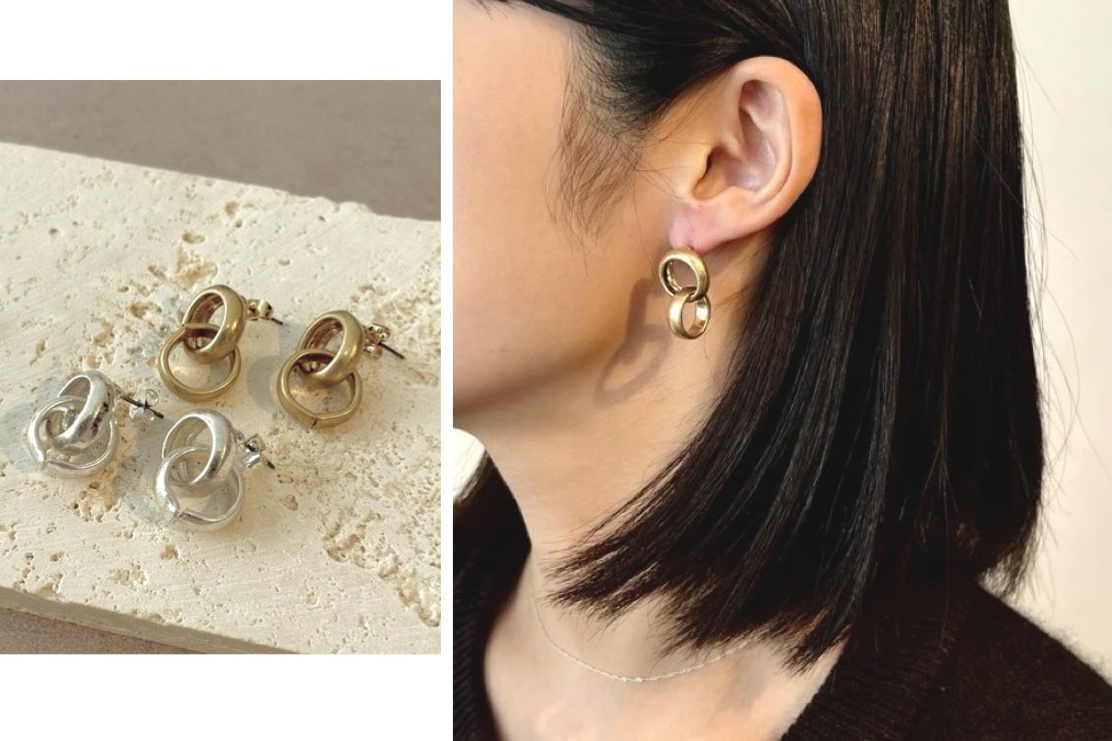 ピアス 2連サークル