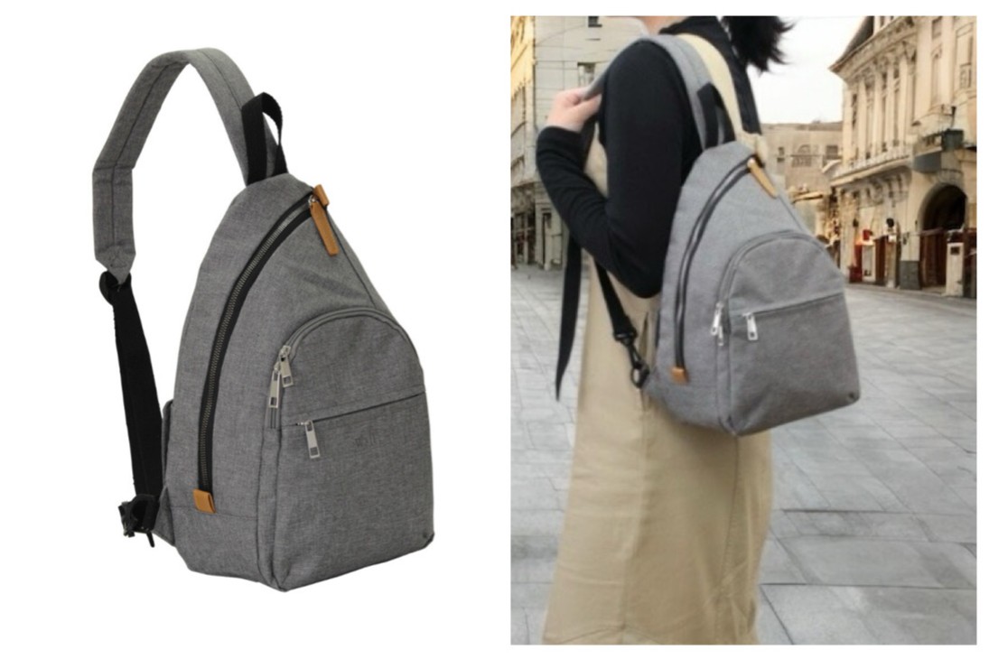 ウェットシートポケット付き軽量ボディバッグ