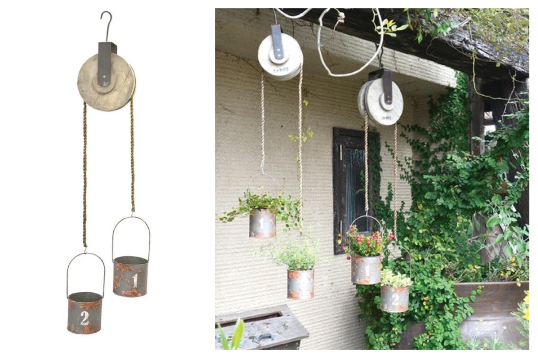 ダブル缶滑車プランター