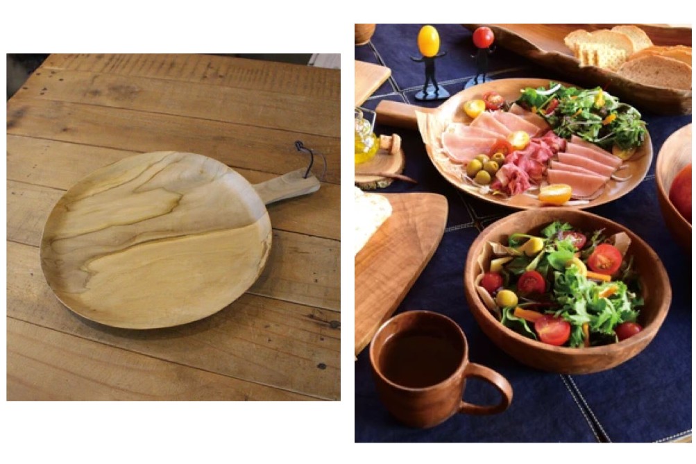 チークウッドハンドルトレー