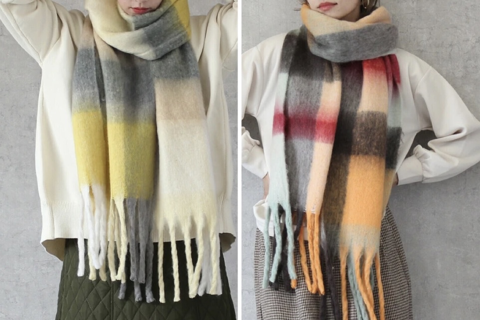 チェックマフラー