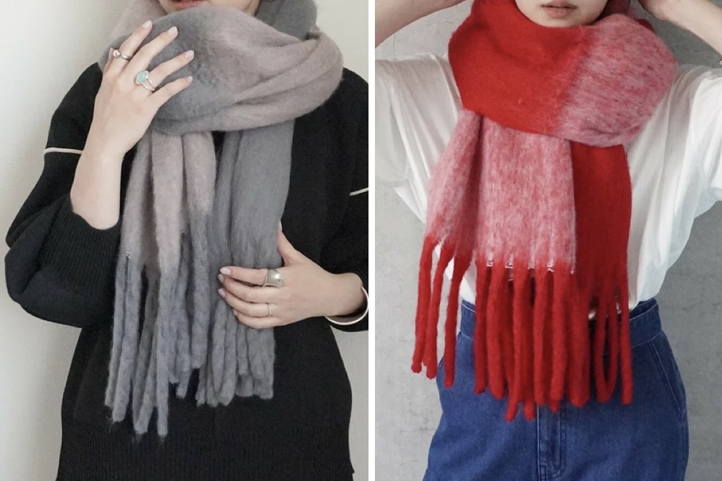 バイカラーメランジマフラー