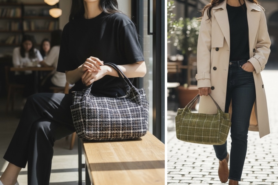 ラメツイード2WAYトートバッグ